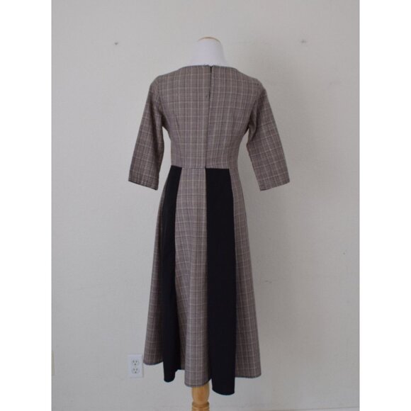 Vintage Black and Plaid Circular Dress size‎ M - Picture 3 of 10